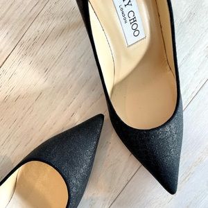 Jimmy Choo all black glitter heel 85 | 37.5 size